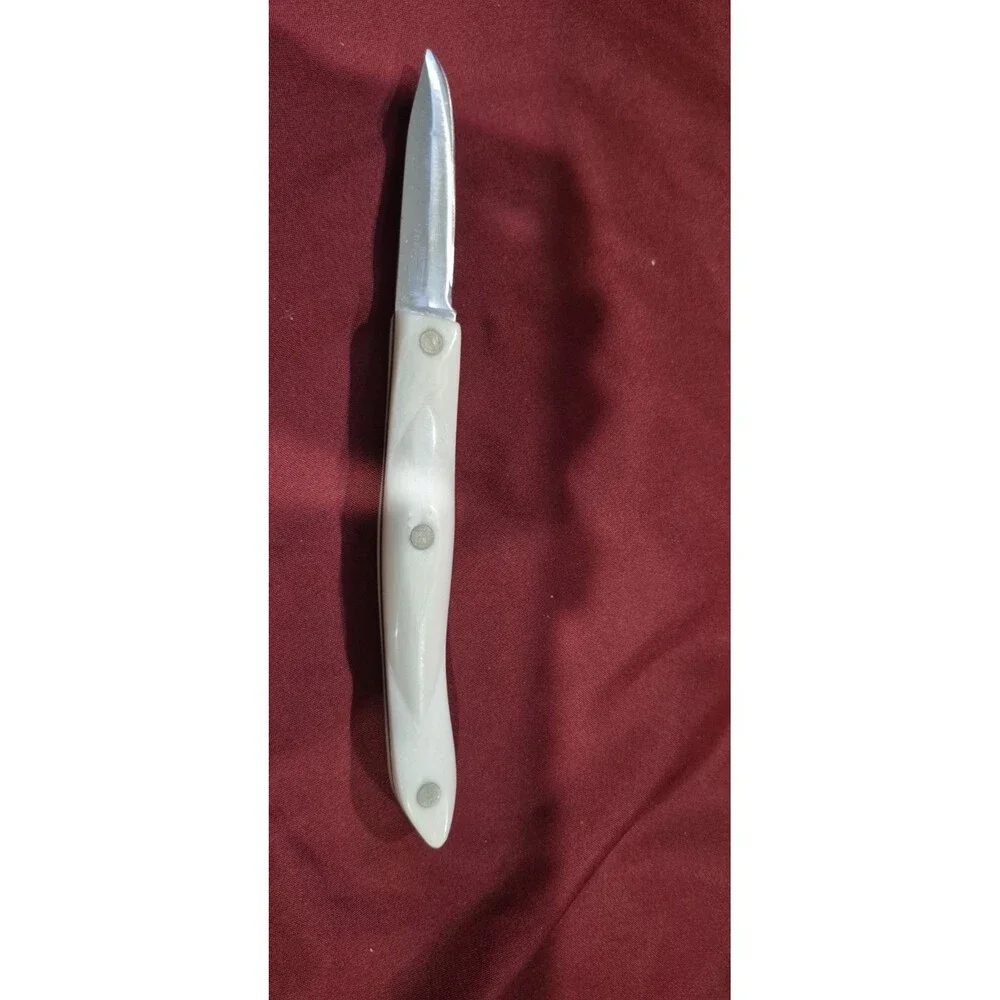 VINTAGE Cutco 1720 Paring Knife Classic Pearl White Handle Swirl USA Made EUC